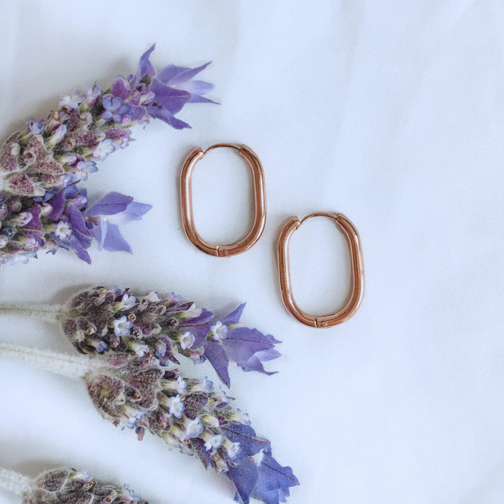 FV Rose Gold Huggie Hoop Earrings