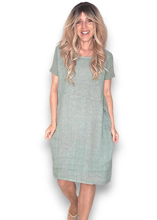 Sage Plain Jungle Dress  M/L