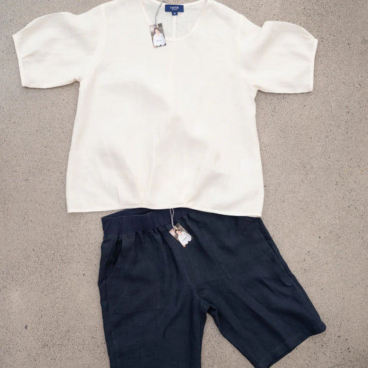 Carter The Label Linen Shorts Navy Large