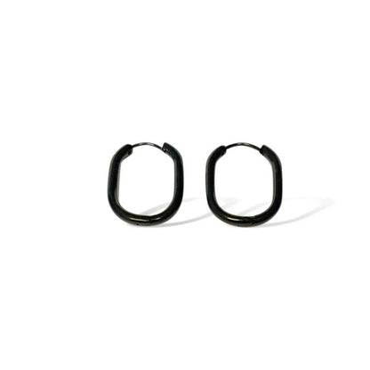 Black Huggie Hoop Earrings