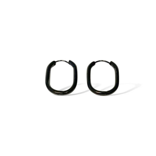 Black Huggie Hoop Earrings