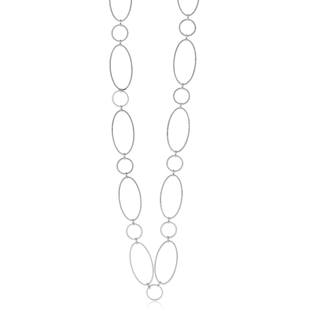 Steel Me Silver Super Link Long Necklace