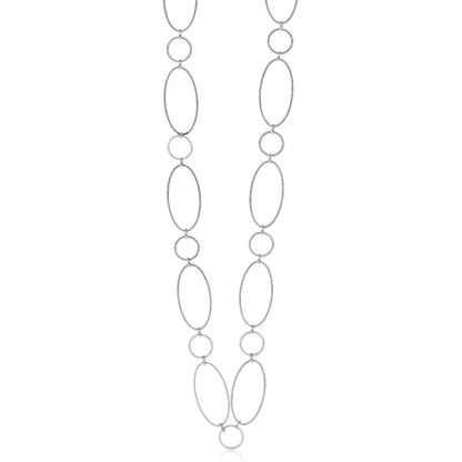 Steel Me Silver Super Link Long Necklace