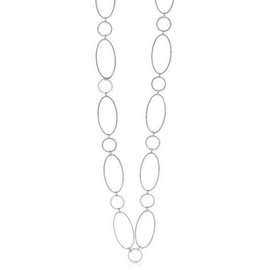 Steel Me Silver Super Link Long Necklace
