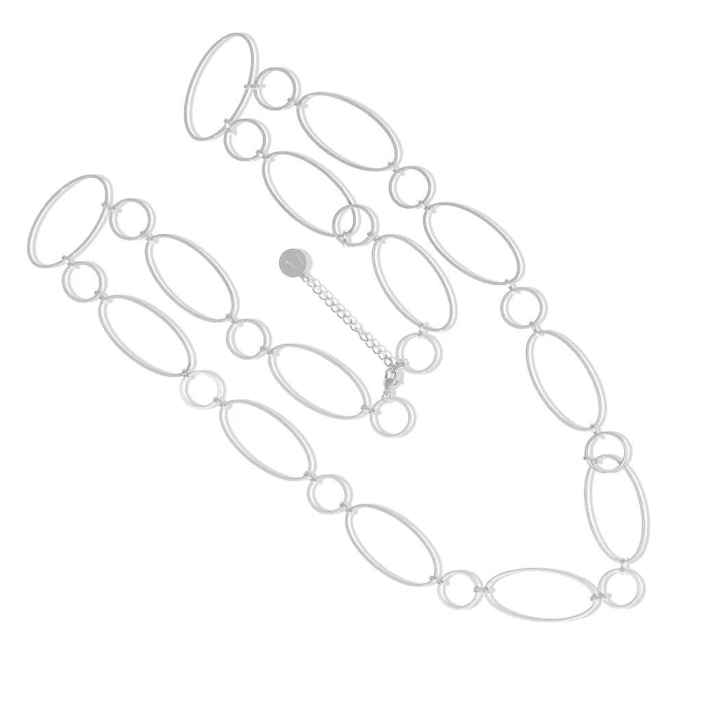 Steel Me Silver Super Link Long Necklace