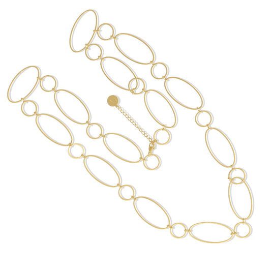 Steel Me Yellow Gold Super Link Long Necklace