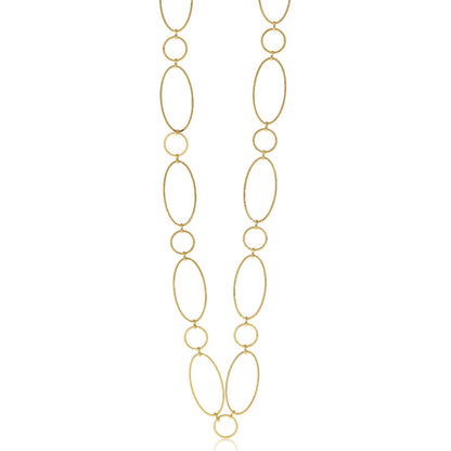 Steel Me Yellow Gold Super Link Long Necklace