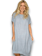 Petrol Plain Elastic Hem Dress