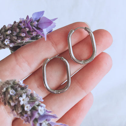 Silver Huggie Hoop Earrings