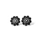 Steel Me Black Beaded Silver Stud Earrings